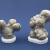 Myth & Nihil (2021-22) princess Carlotta green alabaster and peach alabaster: two forms H. 8.2 cm and H. 10.3 cm